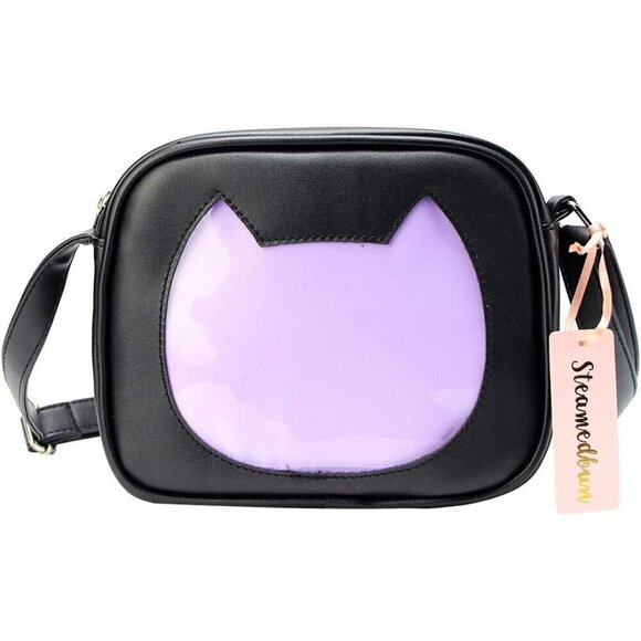 Women Purple Ita Bag Crossbody Cat Small Ita Purse Pin Display Bag with Insert - Picture 8 of 8